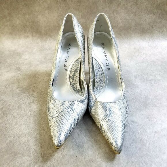 Rampage Womens Maria  Size 6 Gray  Slip On Pointed Toe 3.5" Heel Pumps - Picture 2 of 10